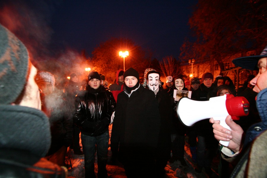 Gălăţenii au protestat împotriva ACTA - „Nu vrem puşcărie pentru o melodie”