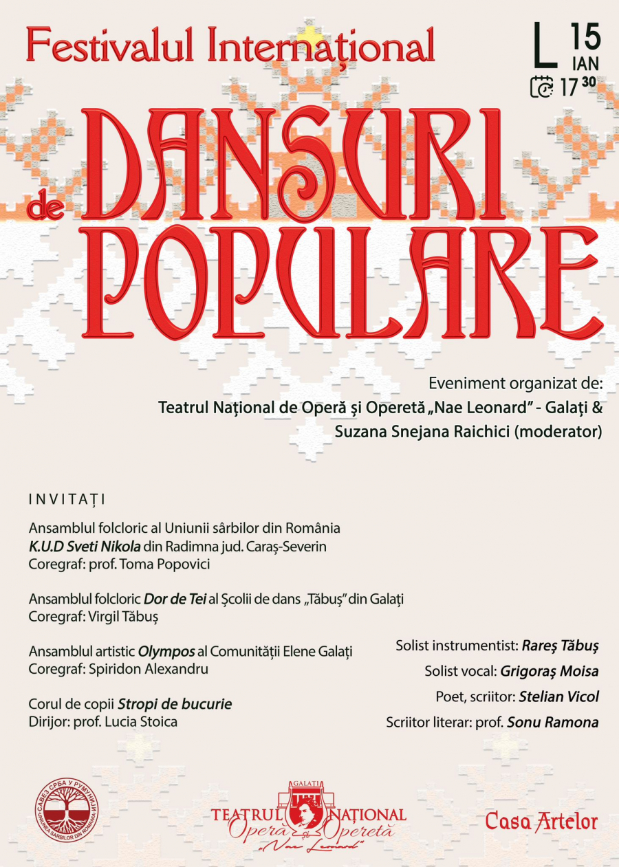 Festival Internațional de Dansuri Populare, de ziua poetului Mihai Eminescu