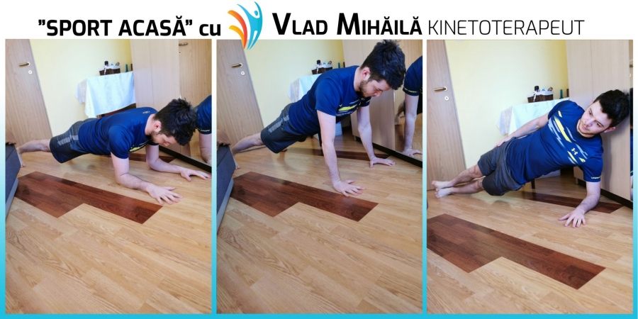 ”Sport acasă”, cu Vlad. Antrenament Planșe pentru un ”mijloc” puternic (VIDEO)