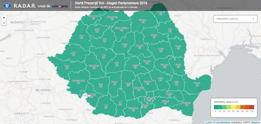 Prezenţa la vot în Galaţi, în România şi în străinătate poate fi urmărită LIVE