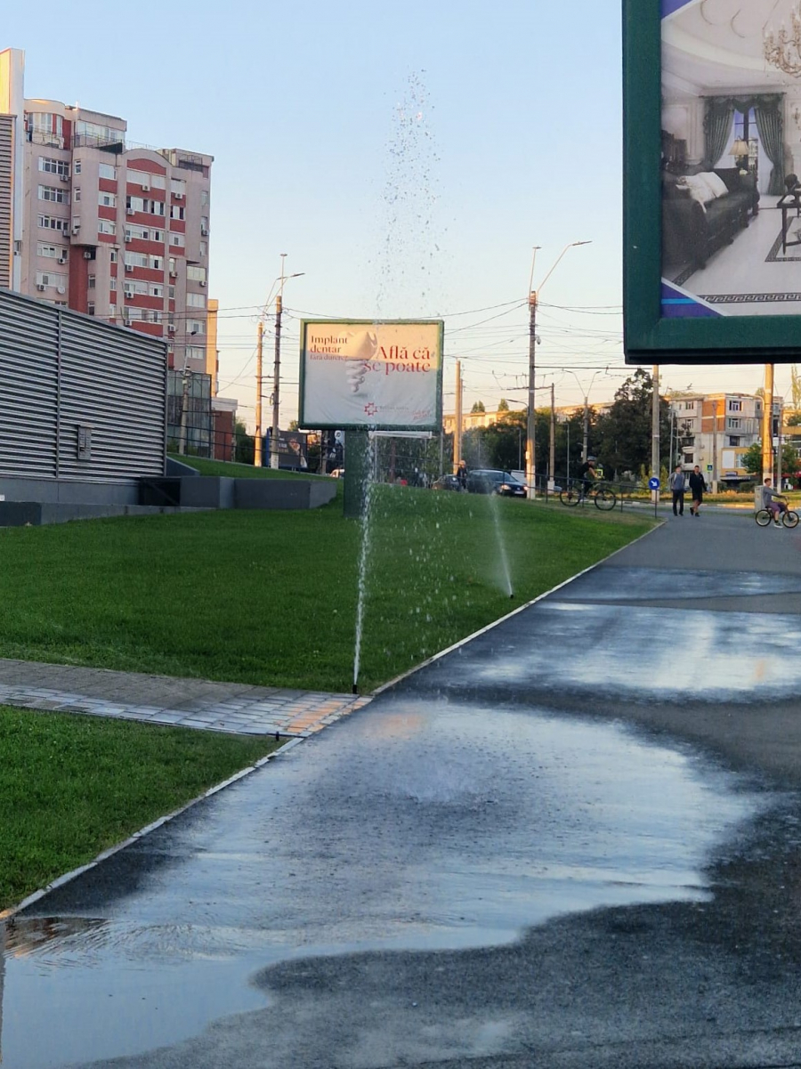 Poza zilei. Cine udă mai bine trotuarul?