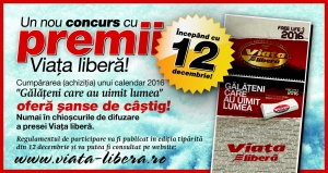 CONCURS/ Din 12 decembrie, în chioşcurile &quot;Viaţa liberă&quot;, un calendar cu o grafică de excepţie