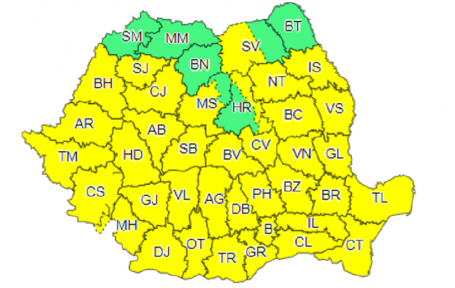 Astăzi, intensificări ale vântului în aproape toată țara. De luni vine frigul