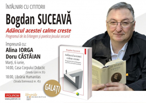 Prozatorul Bogdan Suceavă vine la Galați pentru două întâlniri cu publicul din orașul nostru