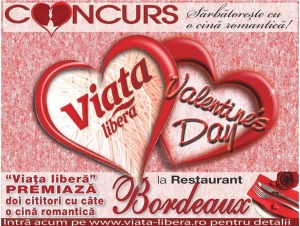 CÂȘTIGĂTORII concursului ”Sărbătoreşte Valentines Day cu o cină romantică!”
