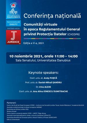 Conferința națională - Comunitati virtuale in epoca Regulamentului General privind Protectia Datelor (CVGDPR) - Editia a V-a, 2021