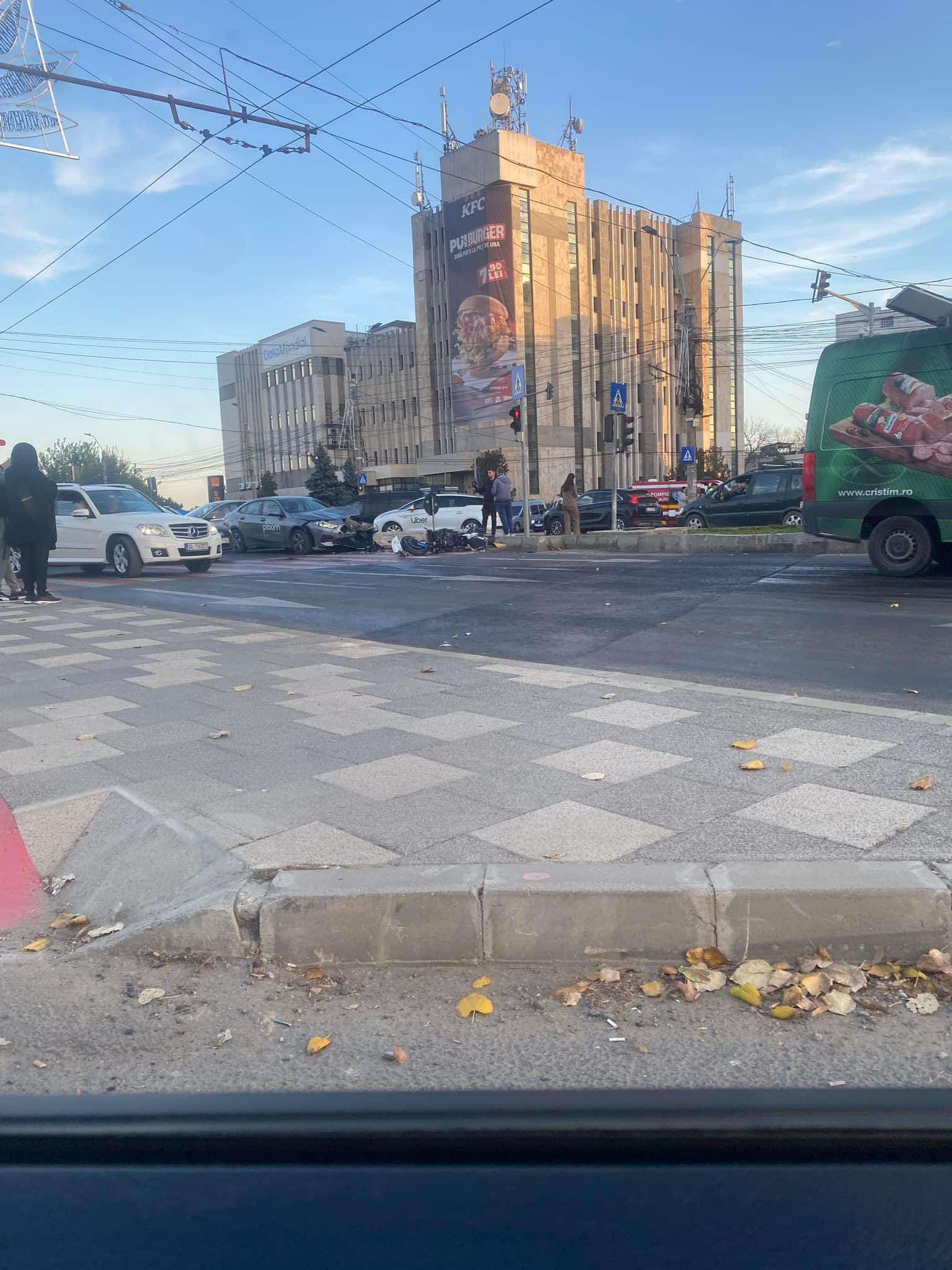 Motociclist grav rănit într-un accident rutier la Păpădie