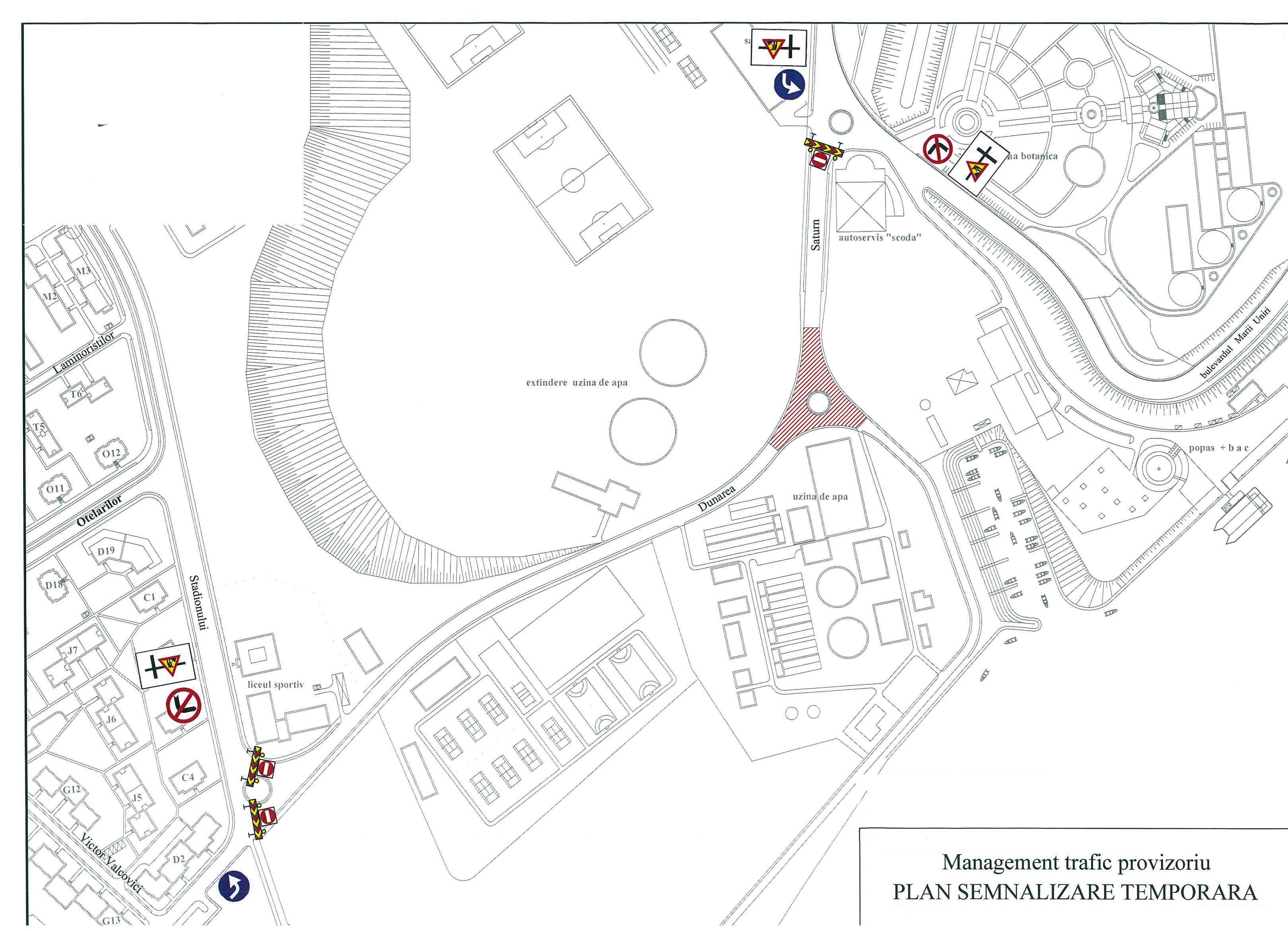 Circulație închisă timp de șase ore pentru amenajarea unui sens giratoriu