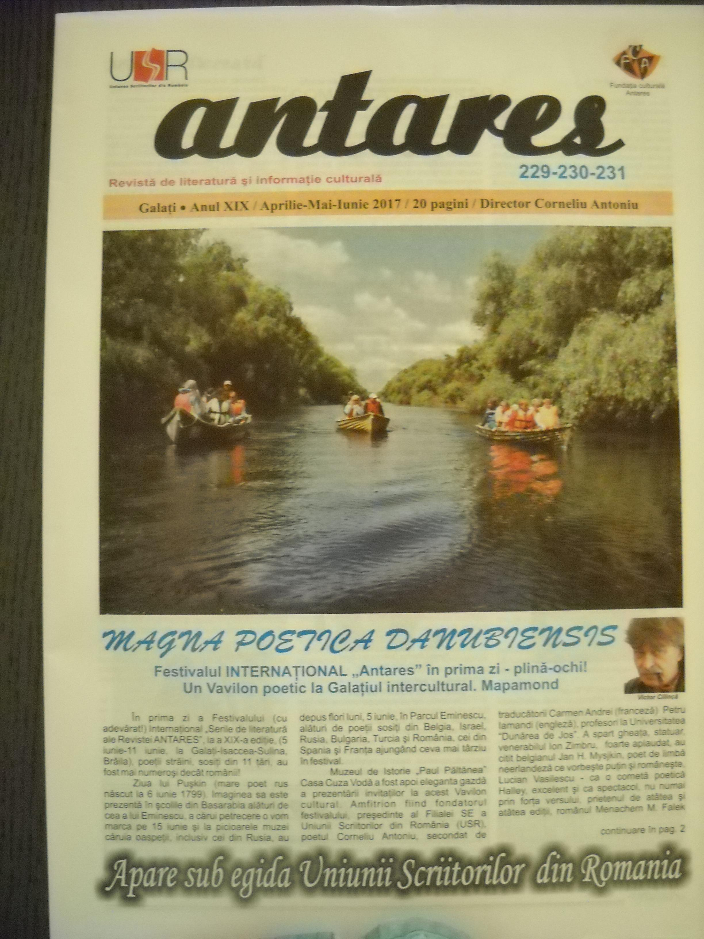 Revista „Antares” - recenzii, creaţii şi amintiri poetice