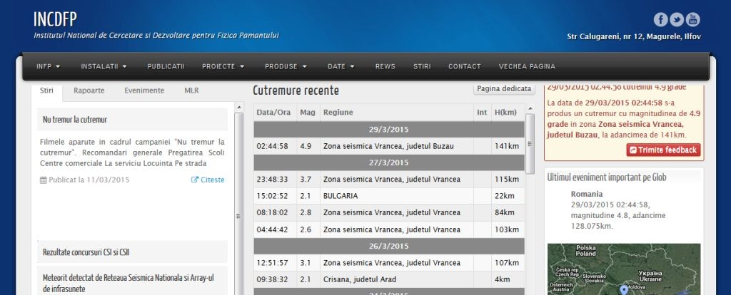 A fost CUTREMUR! Cel mai puternic seism din acest an înregistrat în România a fost resimţit şi la Galaţi