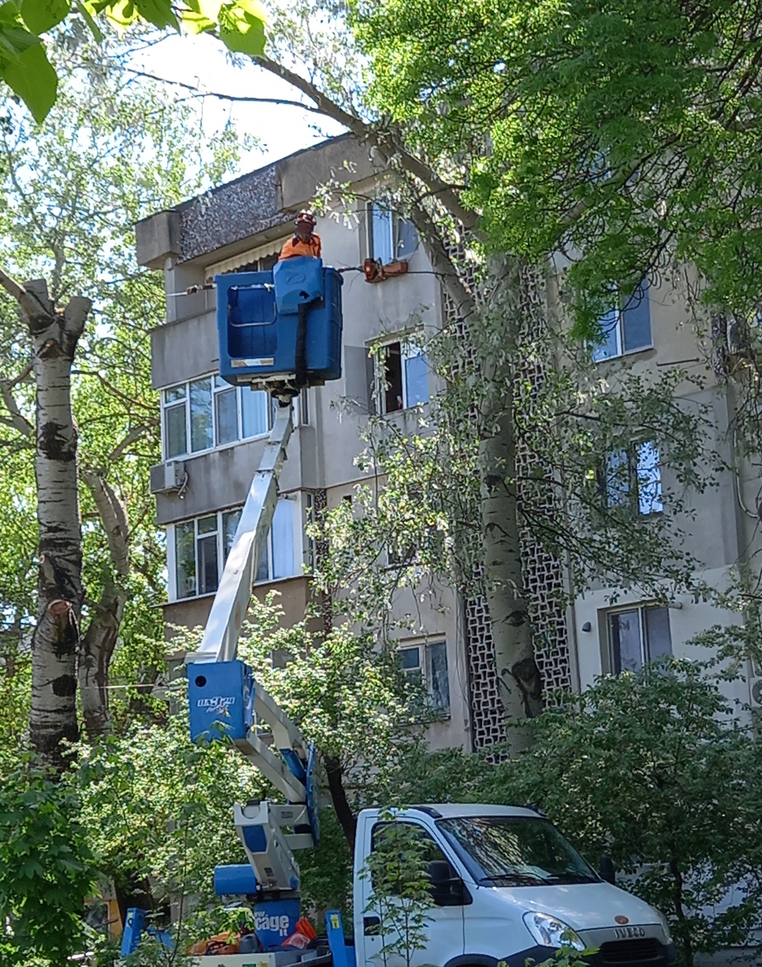 Poza zilei. S-a intervenit la "maşina de zăpadă artificială" din Micro 17