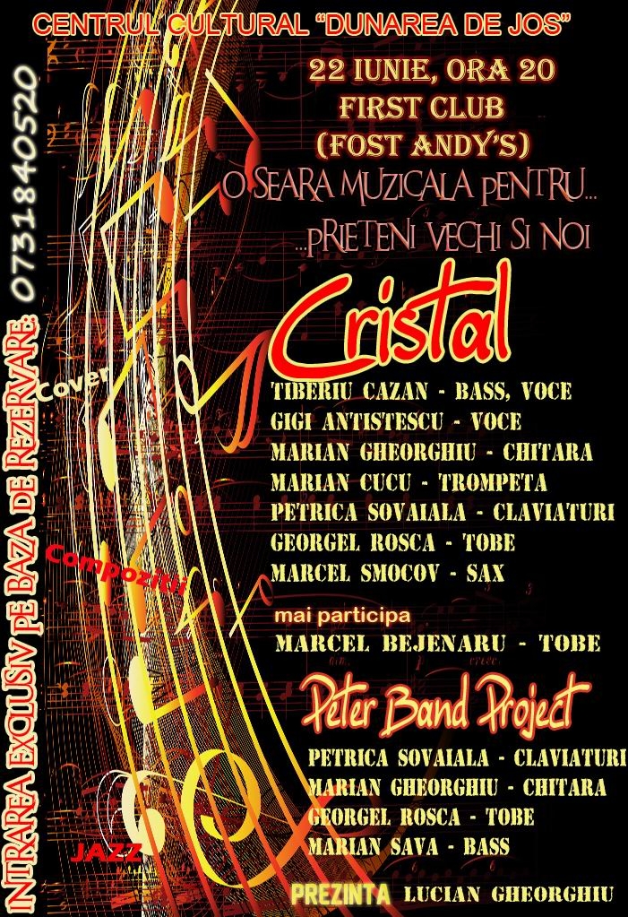 În această seară, de la ora 20.00: Reîntâlnire cu trupa „Cristal” la First Club