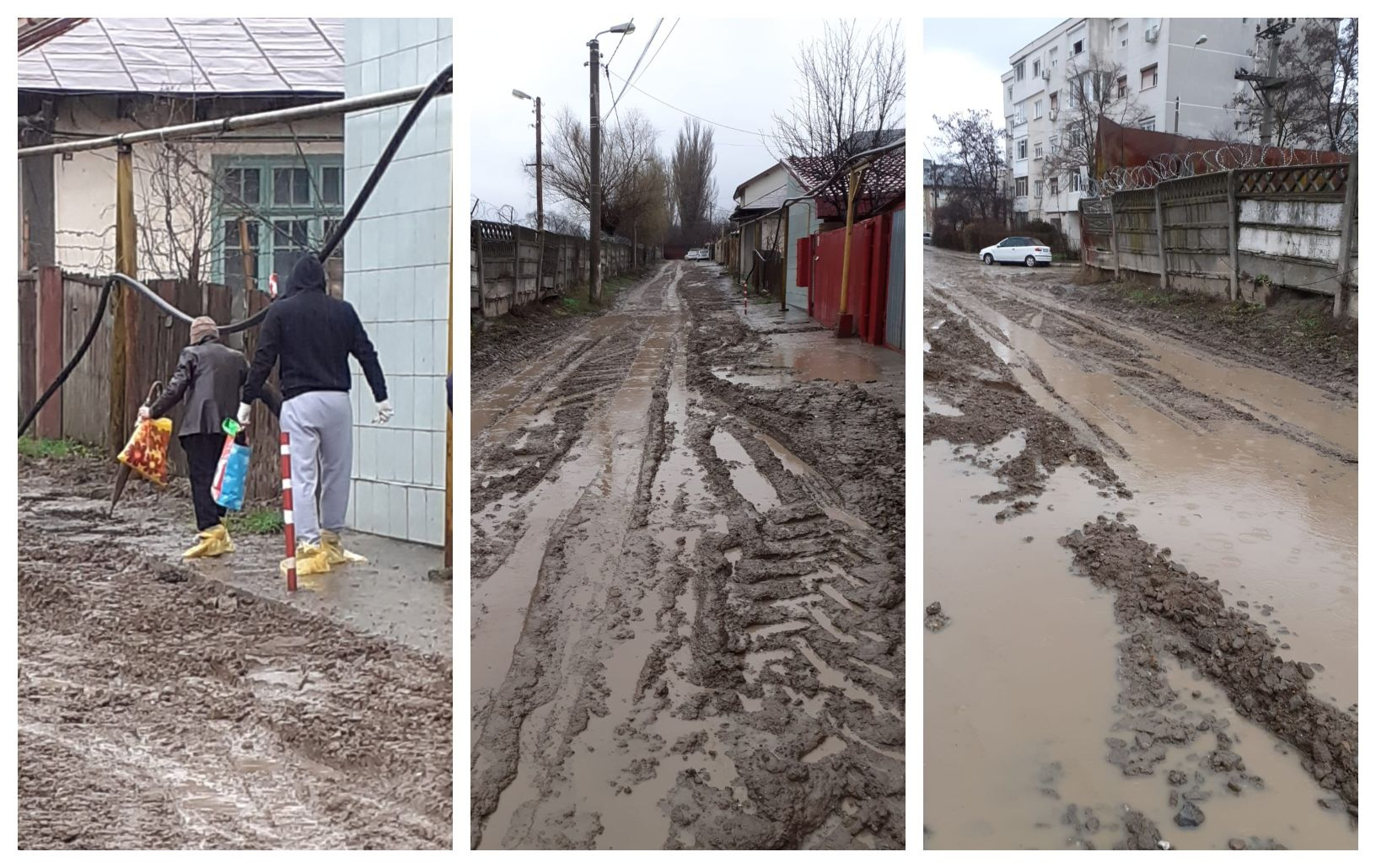 Pe strada Mărăşti poţi trece doar cu pungi în picioare