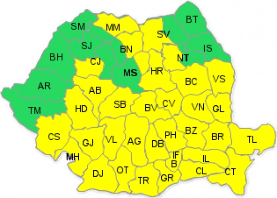 IARNA REVINE! COD GALBEN DE VREME REA LA GALAŢI