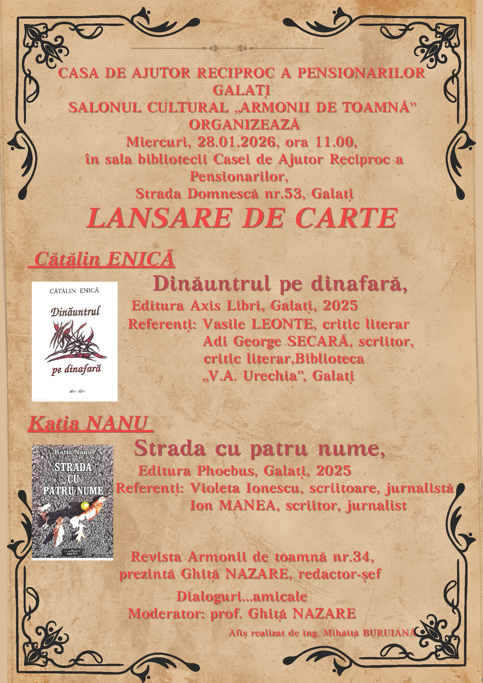 Dublă lansare de carte la CARP Galaţi