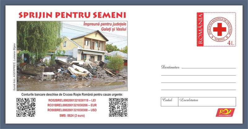Inițiativă Romfilatelia în sprijinul sinistraților