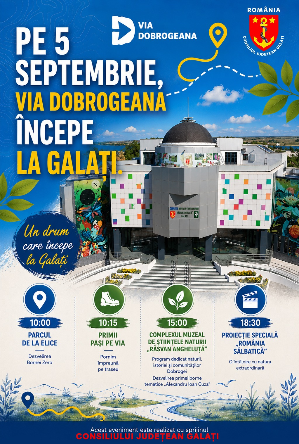 Pe 5 septembrie, Via Dobrogeana începe la Galați! Traseu turistic ce va pune în valoare bogățiile naturale și culturale din județul nostru