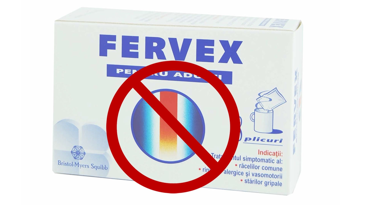 Medicamentul Fervex a fost retras din farmacii, după ce la un lot s-a găsit încărcătură microbiană