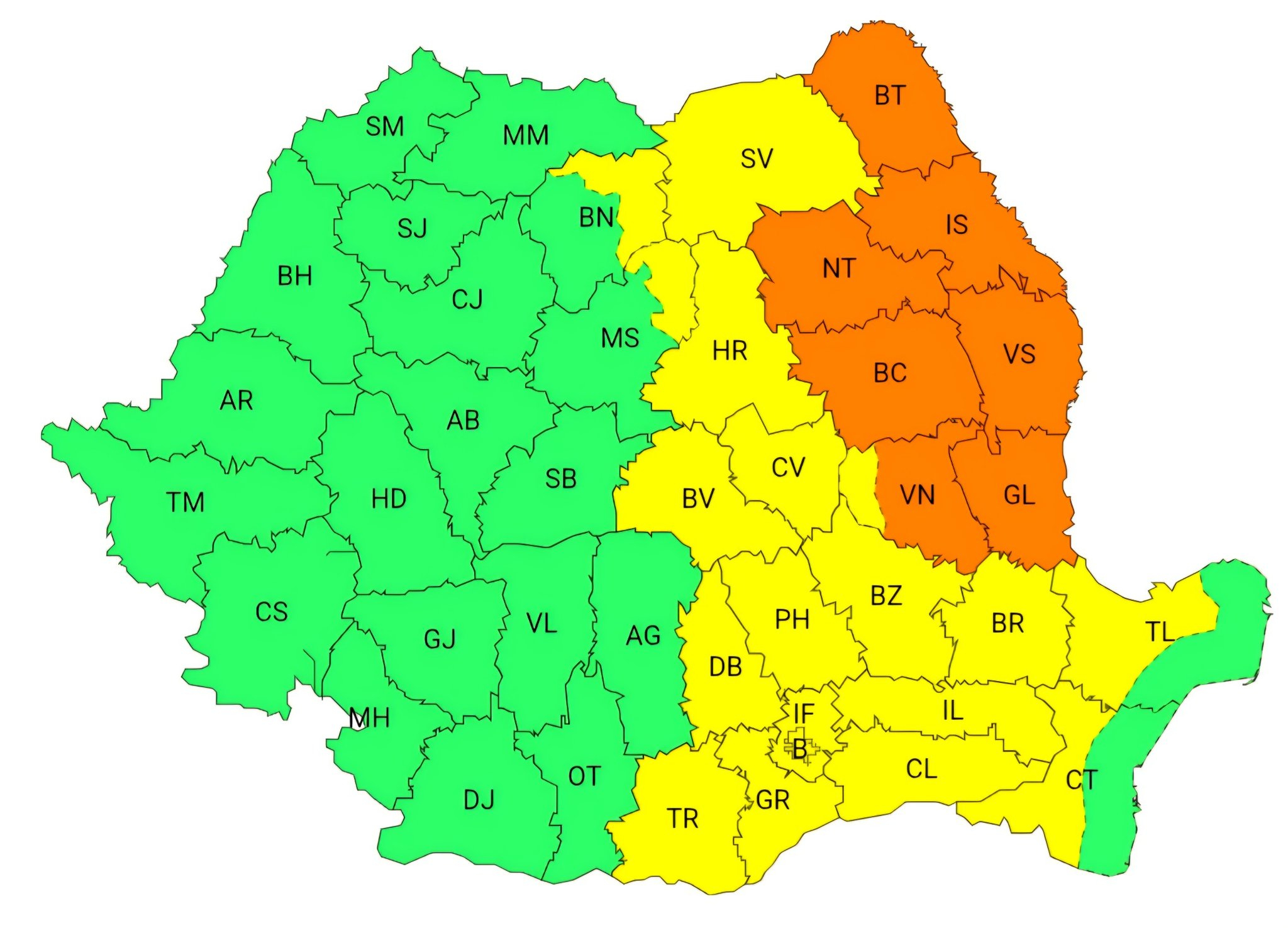Avertizare meteo pentru Galați. La noapte, vin vijeliile!