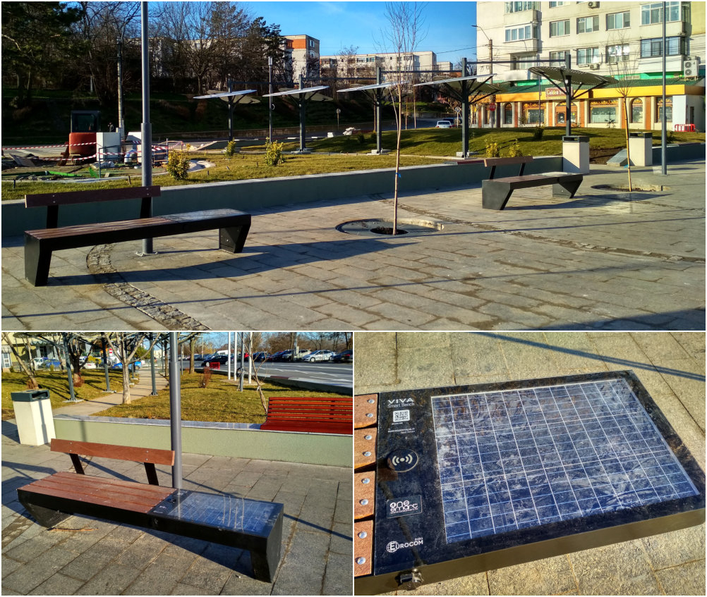 Poza zilei. Bănci smart, în Parcul „I.C. Brătianu”