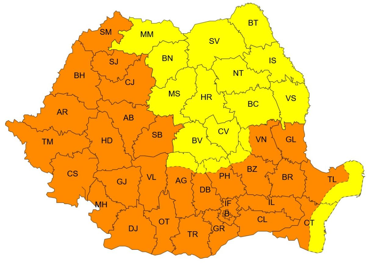 Galațiul intră sub Cod portocaliu de arșiță