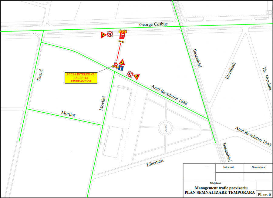 Restricţie prelungită pe strada Movilei