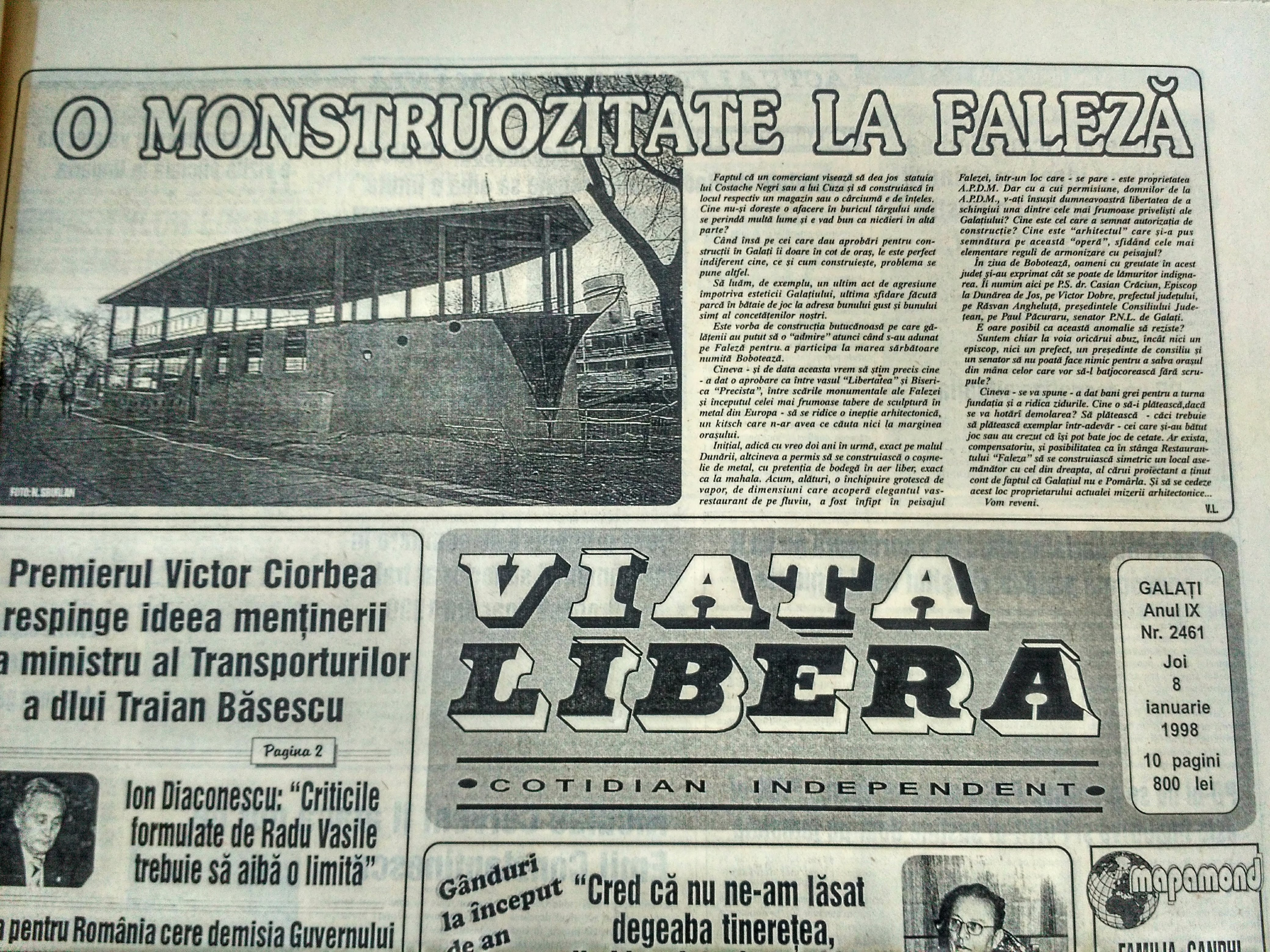 Faleza Dunării, după chipul și asemănarea Galațiului