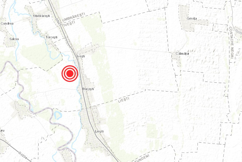 Cutremur de suprafaţă de 3,1 grade, în apropiere de Iveşti