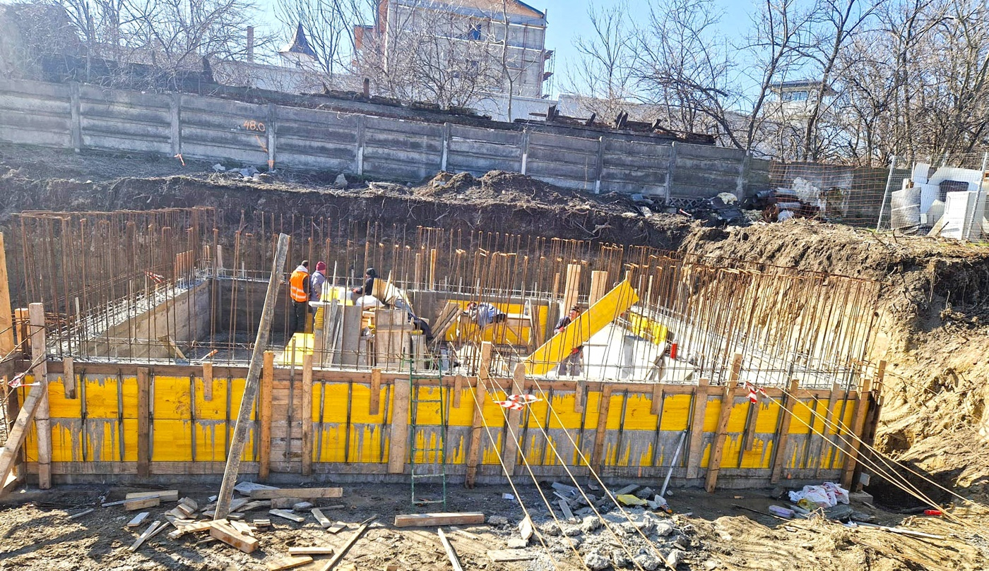 Investiție de 5,2 milioane de lei. S-a turnat fundația noii unități de igienizare de la Spitalul TBC Galați