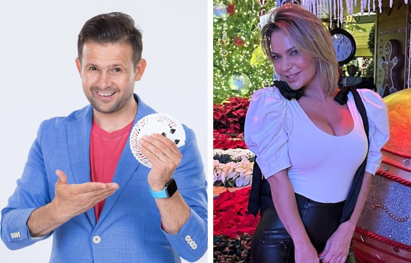 Andreea Antonescu și magicianul Robert Tudor, în Grădina Publică