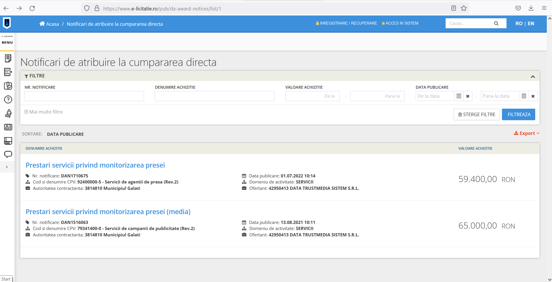 Primăria Galați continuă să monitorizeze presa printr-o firmă de apartament