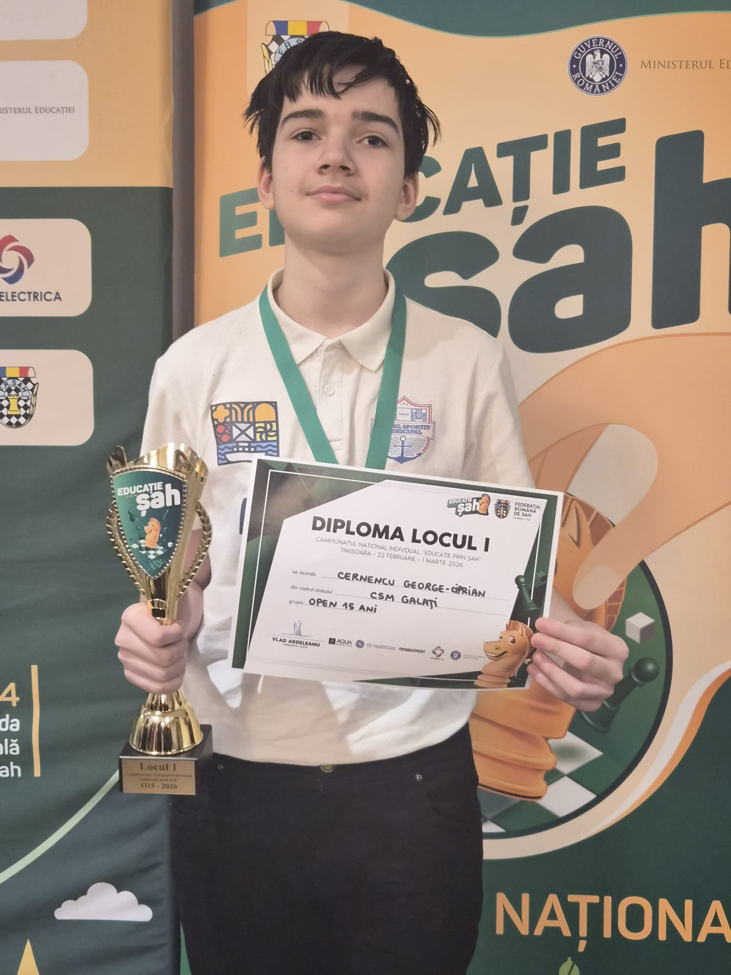 George Cernencu, campion național la șah la doar 13 ani