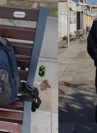 Rucsac furat de pe o bancă din gară