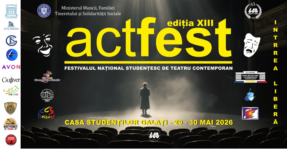 Festival de teatru, cu intrare liberă, la Galați