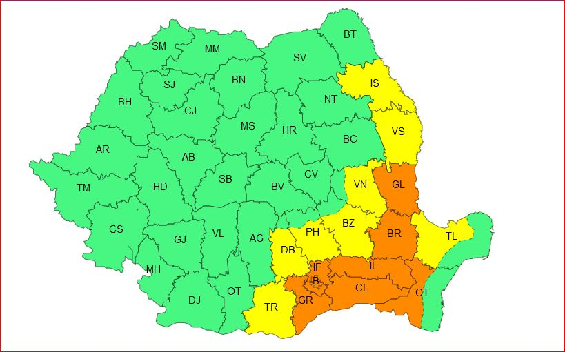 A treia zi de Cod portocaliu de caniculă, la Galaţi