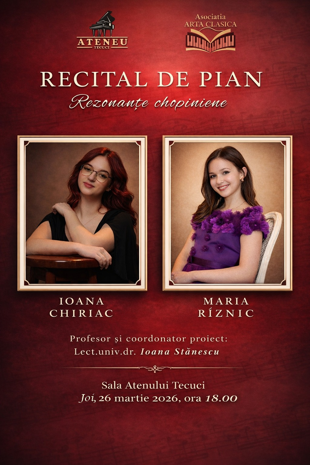 Recital de „Rezonanțe chopiniene” la Tecuci