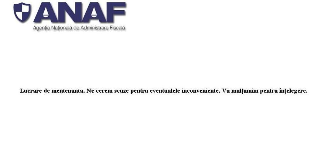 Site-ul Fiscului, în mentenanţă