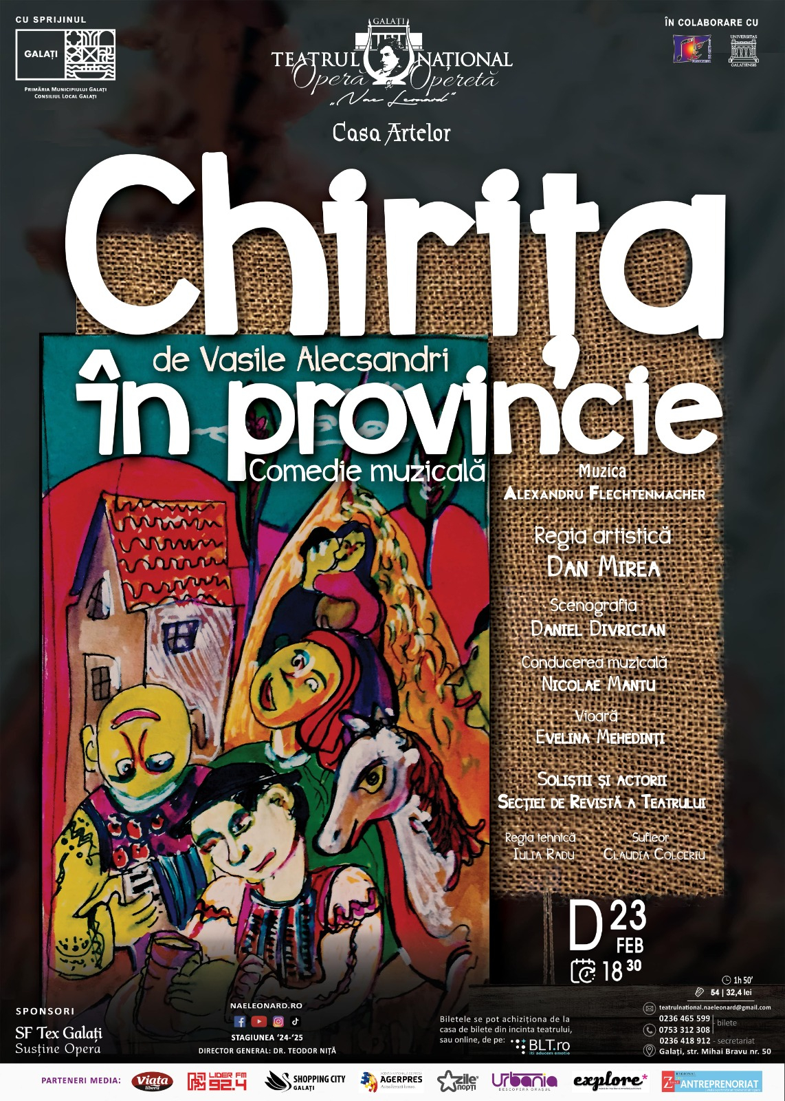 „Contesa Mariza” și „Chirița în provincie”, la Teatrul „Nae Leonard"