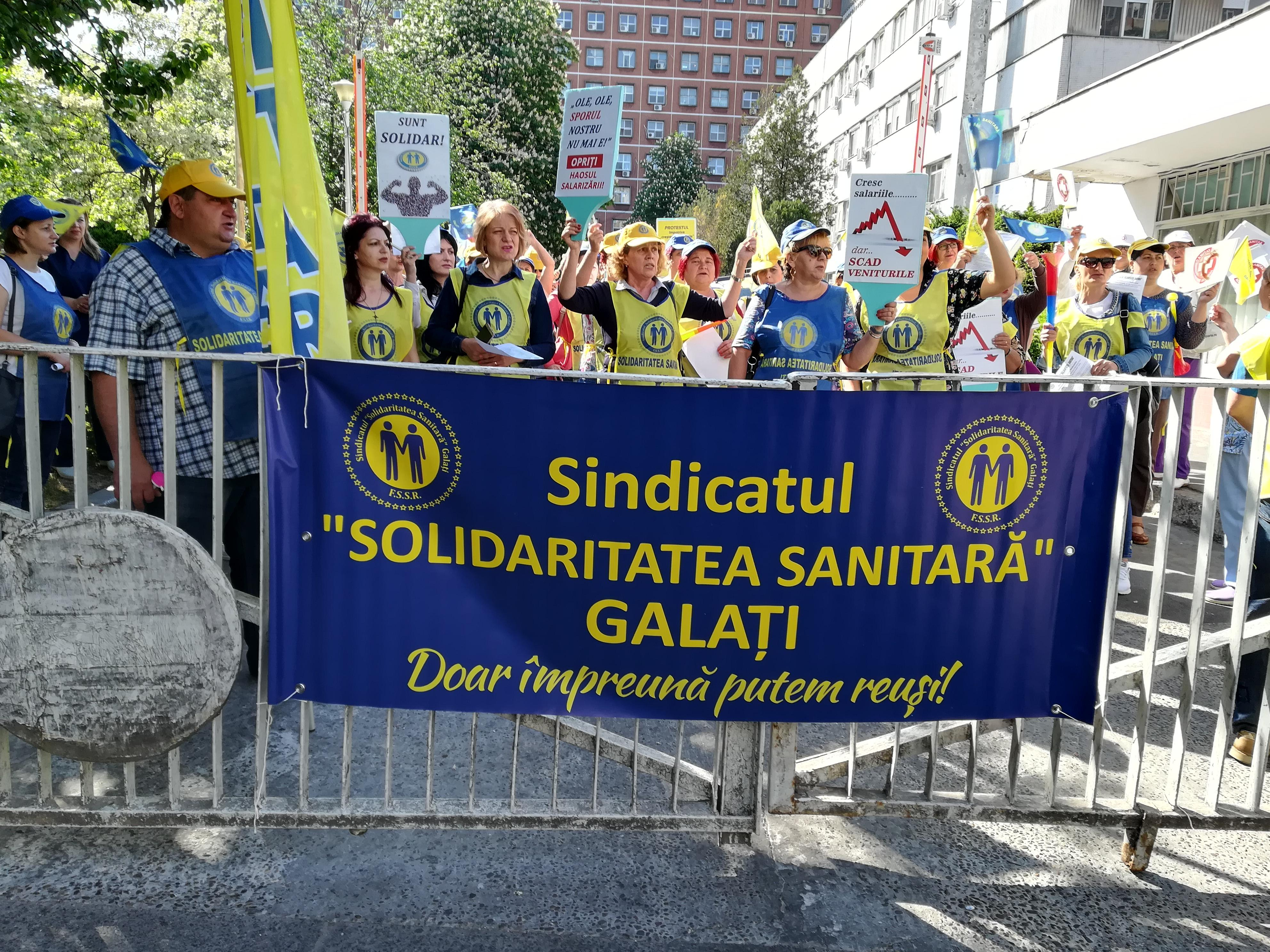 Angajaţii din Sănătate au protestat timp de două ore