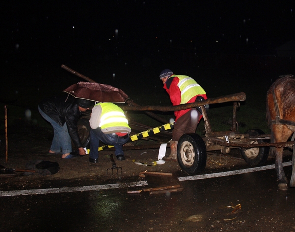 Un bărbat a fost RĂNIT după ce a intrat cu căruţa pe drum european