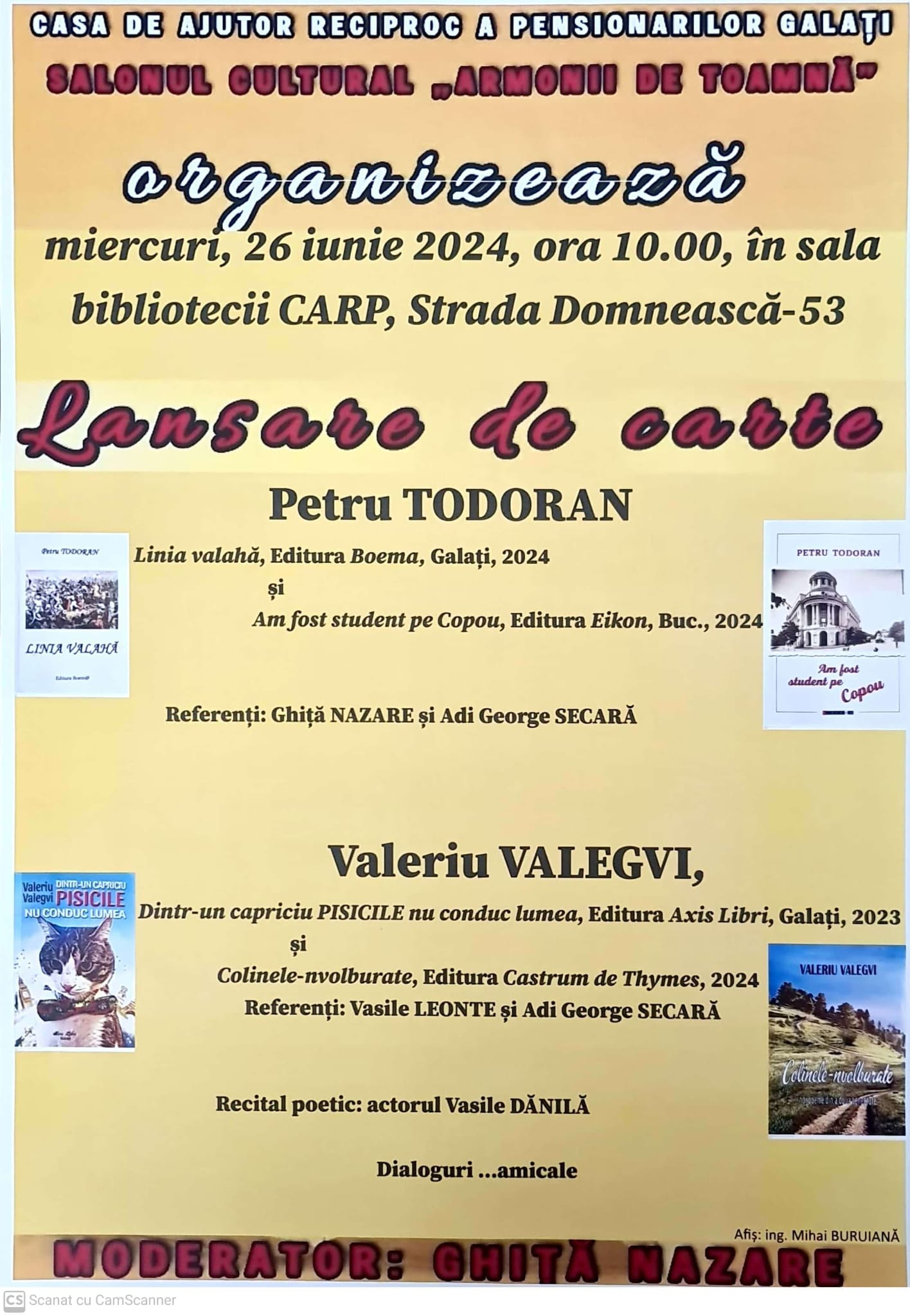 Patru lansări dintr-o lovitură la Salonul Cultural al CARP Galaţi