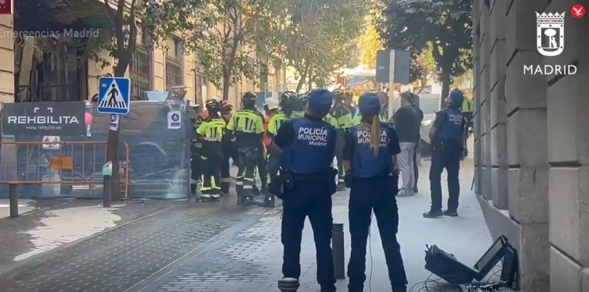 Patru morți după prăbușirea unei clădiri din Madrid