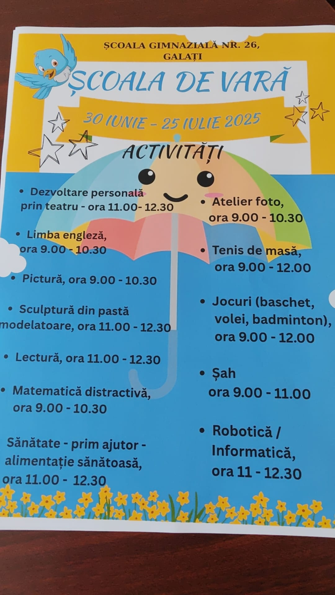 Școală de vară pentru elevii gălăţeni între 5 și 12 ani