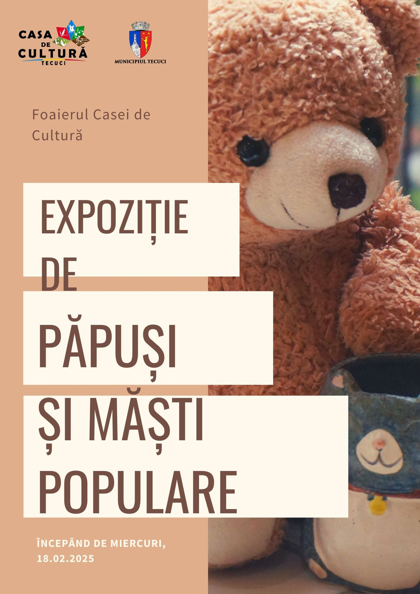 Expoziție de păpuși și măști la Casa de Cultură Tecuci