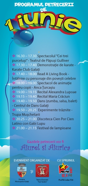 Atenţie pici, bunici şi părinţi! Petrecere de 1 Iunie în Parcul Rizer