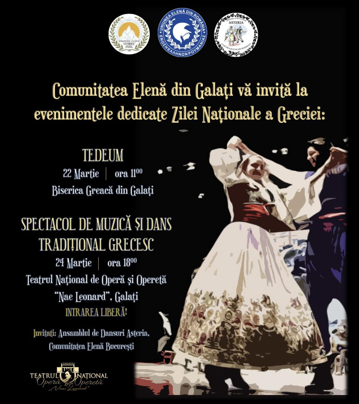Spectacol de Ziua Naţională a Greciei, pe scena Teatrului „Leonard"