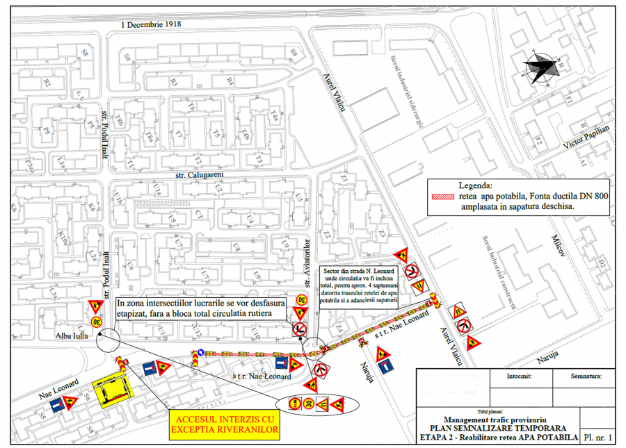 Ultima zi de restricții. De marți, se reia traficul rutier pe strada Nae Leonard