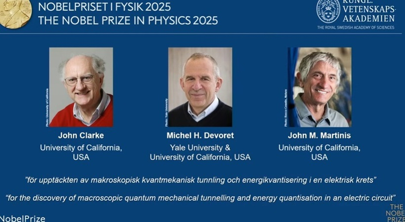 Trei laureați ai Premiului Nobel pentru Fizică