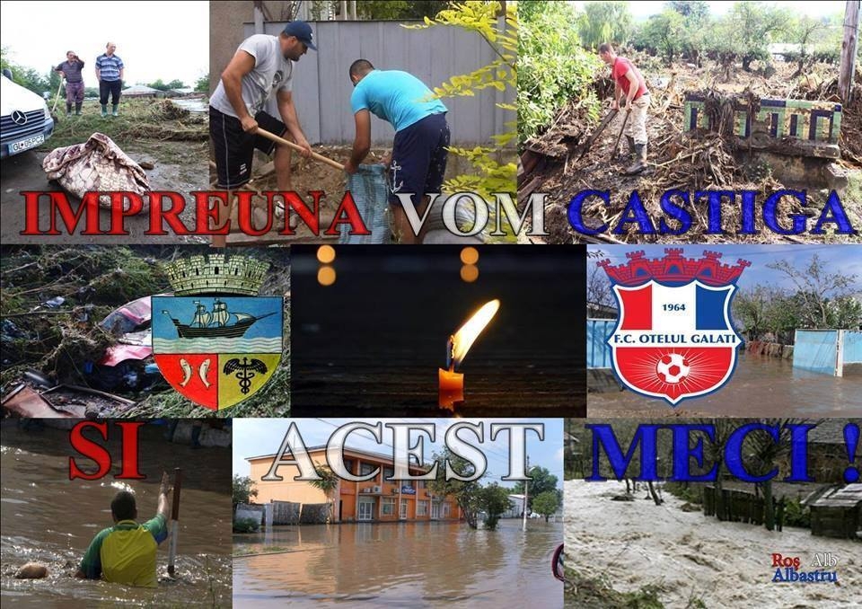 "Împreună putem câştiga şi acest meci". Oţelul - Astra, fotbal pentru cei loviţi de potop