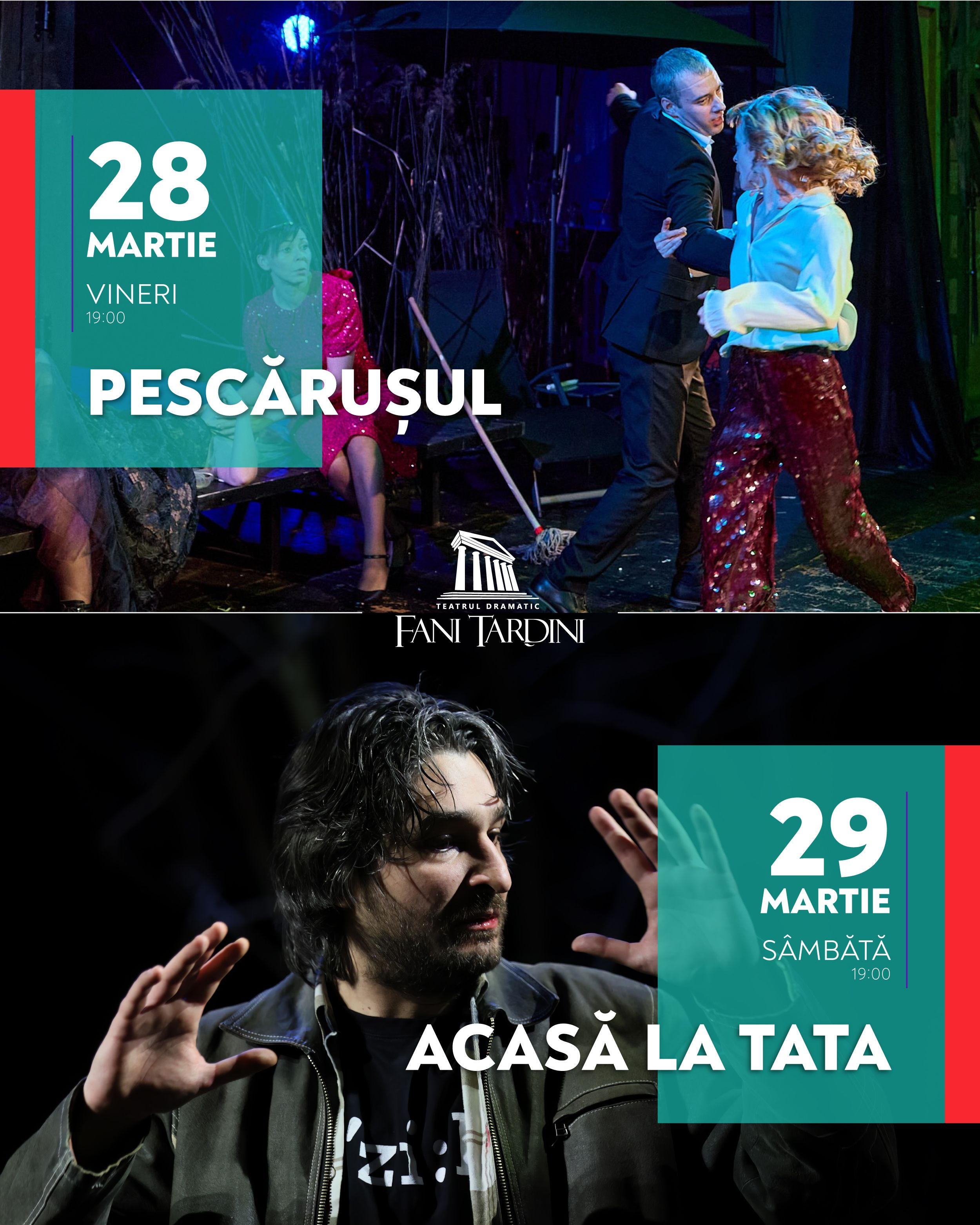 Trei spectacole de zile mari în acest weekend, la Teatrul Dramatic